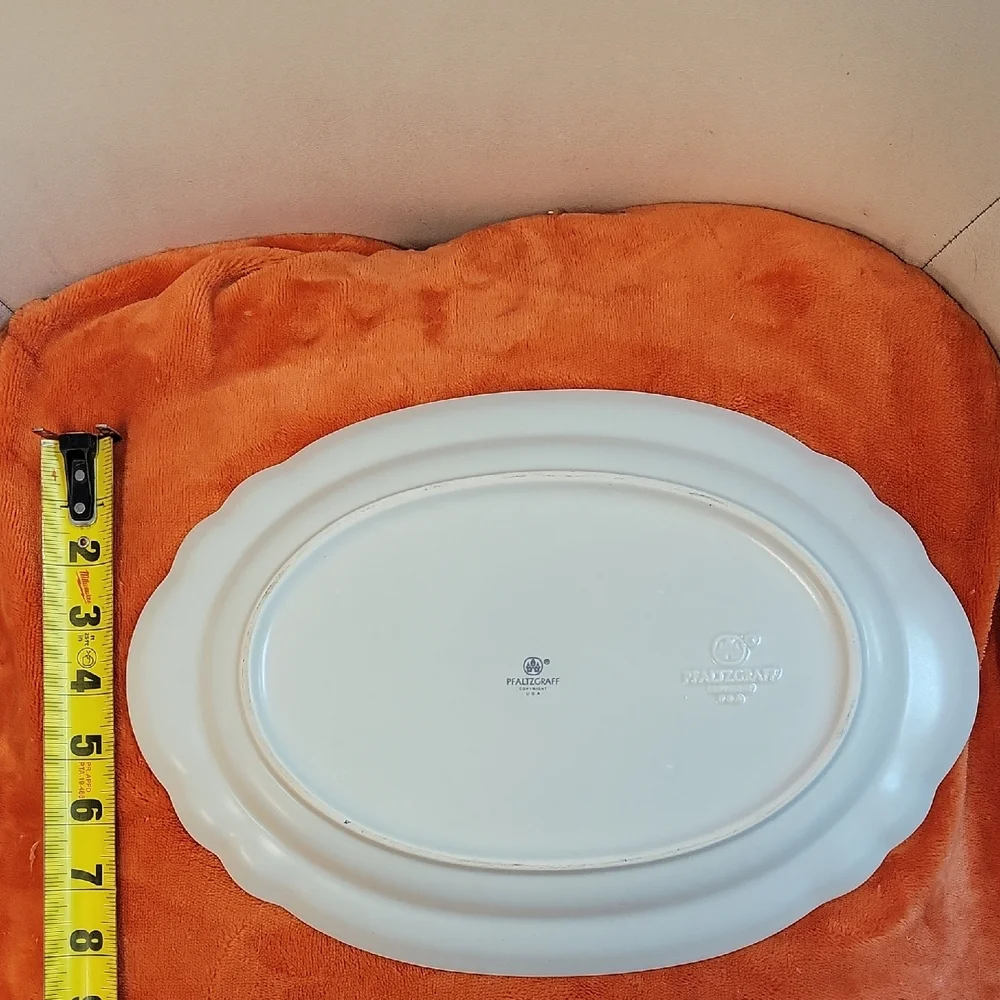 Pfaltzgraff White Oval Serving Platter with Embossed Marks